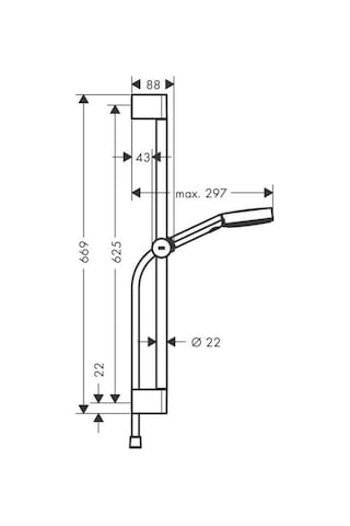 Hansgrohe Pulsify Select S Duş Seti 105 3jet Relaxation, 65 cm duş barı ile - 24160000