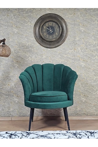 Tekli İstiridye Siyah Boyalı Sivriltme Ayak Çay Seti Koltuk Tekli Çok Renkli