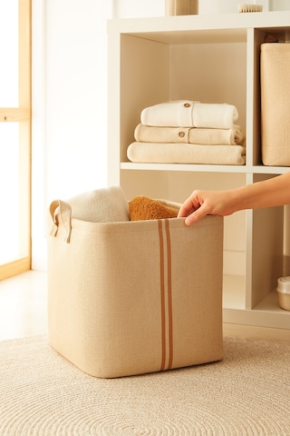 Ocean Home Textile 4'lü Çocuk Odası Sevimli Aslan Jüt Keten Kumaş Sepet Set