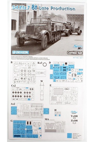 Dragon 6971 1/35 Ölçek, Sd.kfz.7 8 Ton Yarı Paletli Kamyon Geç Dönem Ve 8,8cm Flak 36/37 Top, Plastik Model Kiti-35449