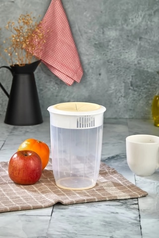1,5 Lt Sıçratmaz Blender Ve Mikser Kabı Kapaklı Sıçratmayan Çırpma Mikser Kabı Beyaz