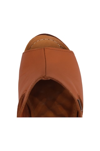 Napa Shoes Ortopedik Konforlu Dolgu Topuk Ayarlanabilir Açık Burun Terlik Napa-1001 Taba