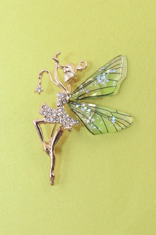 Peri Kızı Broş. Taşlı Tasarım Broş. Gold Renk Peri Kızı Broş. Yaka Iğnesi Broş. Kadın Broş. Broş. Çok Renkli