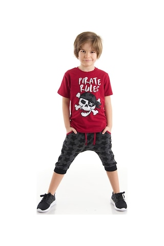Denokids Mushi Korsan Kuralları Erkek Çocuk T-Shirt Kapri Takım Çok Renkli