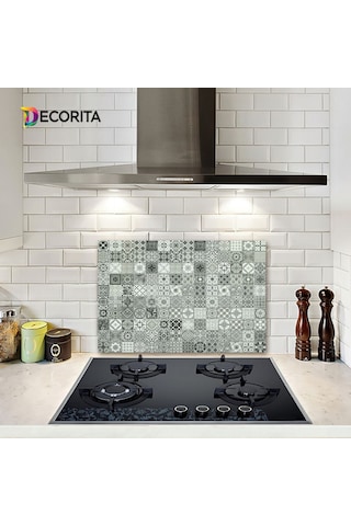 Decorıta Cam Ocak Arkası Koruyucu | Karakalem Çizim