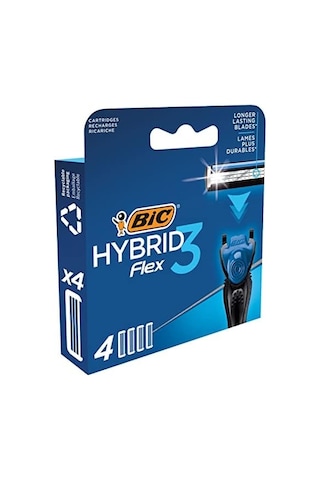 Bıc Hybrid 3 4&apos Lü Yedek Tıraş Bıçağı Kartuşu, 3 Teknolojik Titanyum Bıçak, E Vitaminli Geniş Kayganlaştırıcı Band