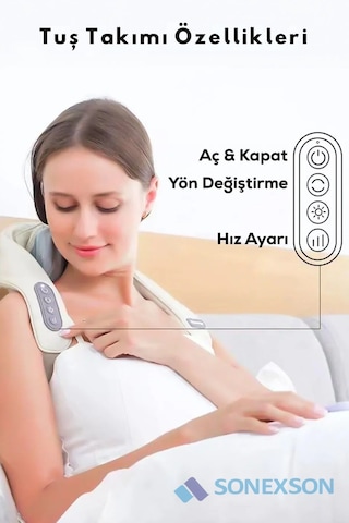 İnsan Eli Hissi Veren Şarjlı Masaj Aleti Ovmalı, Boyun, Sırt Ve Bacak Masaj Cihazı Bej - Beyaz