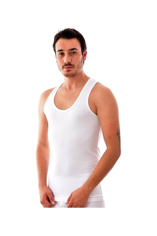 Lukitus Elit 1304 Pamuk Elestan Erkek Spor Atlet Beyaz 3 Adet