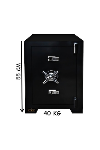U.S.F Ev ve Ofis Tipi Çelik Çift Anahtarlı Para Kasası 55 CM 40 KG - Siyah