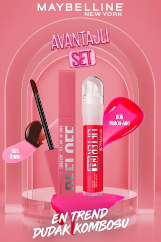 Super Stay Dudak Tinti Peel Off 005 Dawn&lifter Gel Dudak Parlatıcı 005 Melon Ade Dudak Kombo pktpeeloffliftergel5-11366 005 Dawn+005 Melon Ade