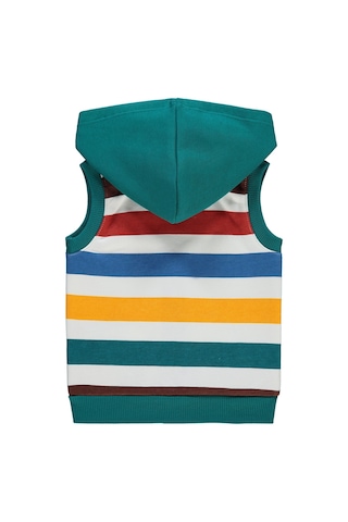 Civil Baby Erkek Bebek Kapüşonlu Yelek 6-18 Ay Petrol Yeşili