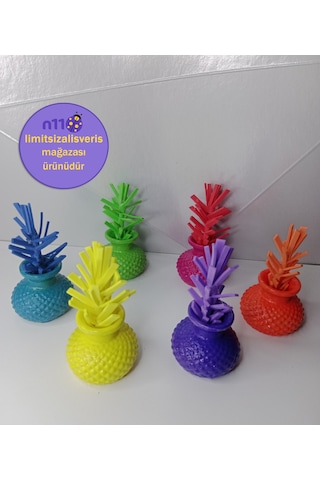 6 Adet Dekoratif Obje Minik Vazo Takımı Makaran Renkler Çok Renkli