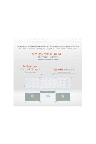 Gezenbebe Hero Bebek Ve Çocuklar İçin Nakışlı Karyola Kenar Koruyucu 40x180