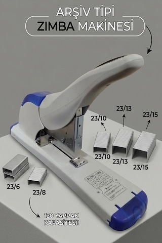 Büyük Boy Zımba Makinesi 1 Adet Kangaro Ds-23s15fl Arşiv Tipi Zımba Makinası 120 Yaprak Kapasiteli Büro Zımba Teli Kollu