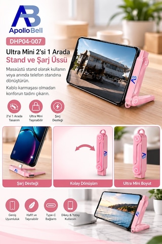 Apollobell Dhp04-007 Şarj Portlu Telefon Standı