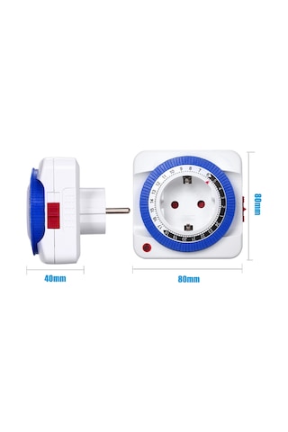 Neevoyu 24 Saatli Mekanik Zamanlayıcı, Elektrikli Cihazlar İçin Otomatik Açma/kapama Kontrol Cihazı, Avrupa Standartı Gmt01a-gr Classıc