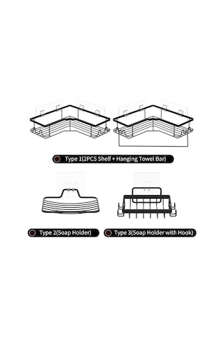 Konesam Demir Sabun Tutucu, Deliksiz Yapıştırıcı İle Kurulum, Su Akış Delikleri, Banyo Ve Mutfak İçin Uzun Ömürlü Depolama Diğer