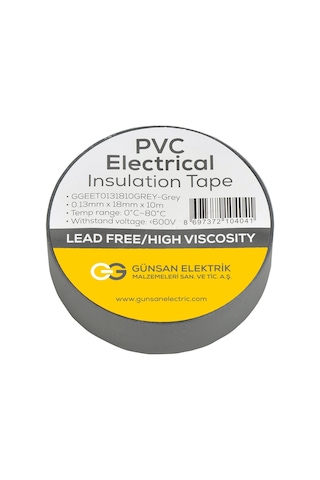 Günsan Gri Elektrik İzolasyon Bandı 10 Adet