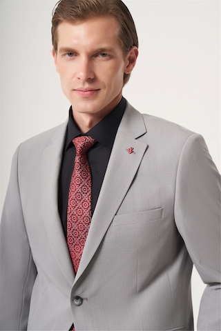 İmza Gri Mono Yaka 6 Drop Slim Fit Tam Astar Esnek Takım Elbise 1001260181