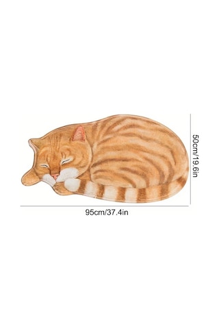 Elmpaly S10175 Kawaii Kedi Tabanlık 19 69x37 4 İnç Yumuşak Polyester Oda Dekoru S10175 Boyut