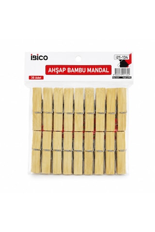 20pcs Büyük Ahşap Bambu Mandal 5250 Diğer