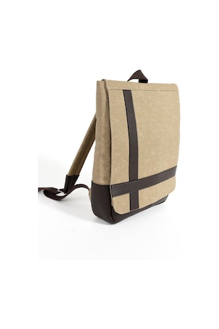 Baginn Kadın Sırt Çantası 35 22 Cm Kanvas Kumaş Laptop Bölmeli Business Sırt Çantası Okul Çantası Mega Bag Bej