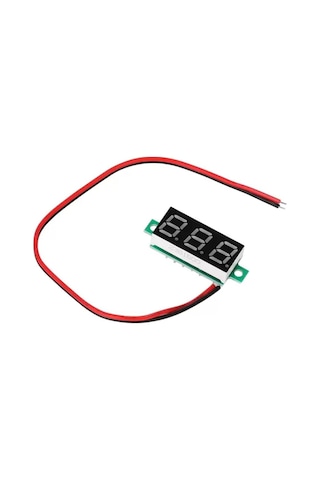 0.28 inç 3.5-30V 2 Kablolu DC Kırmızı Voltmetre