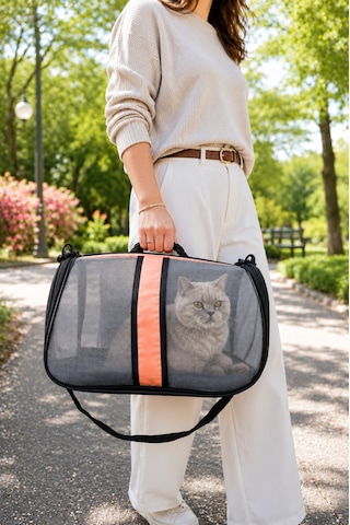 Newfull Kedi Taşıma Çantası Seyahat Evcil Hayvan Çantası Fileli Büyük Boy - Yavruağzı