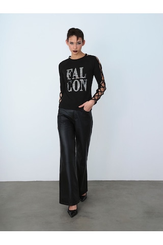 LOFT Slim Fit Kadın Tshirt U.kol Lf2037298 Q1.v1 Siyah