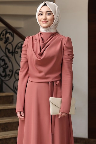 Kardelen Tesettür Elbise Kiremit Kiremit