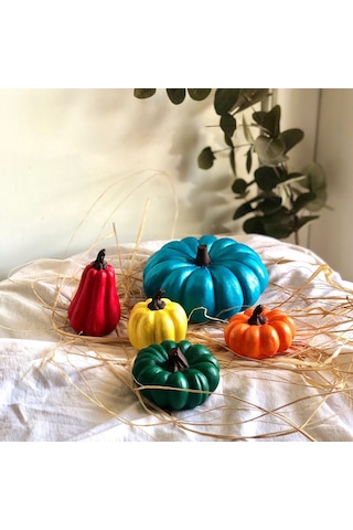 Thiramis Homeconcept Thiramis Dekoratif Renkli Balkabağı Seti 5'li