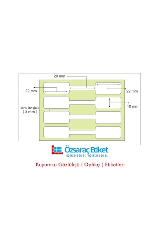 72 x 10 Kuyumcu ve Gözlükçü Kuşe Barkod Etiketi 1250 Sarım Çift Taraflı Tokmak 72 x 10 Kuyumcu ve Gözlükçü Kuşe Barkod Etiketi 1250 Sarım Çift Taraflı Tokmak