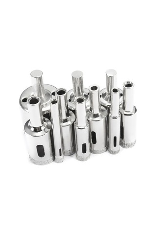 Ccgloball 6-30mm 10 Parça Elmas Kaplı Hss Matkap Ucu Seti Fayans Mermer Cam Seramik Delik Testere Açma Matkap Uçları Elmas Matkap Elektrikli El Aletleri