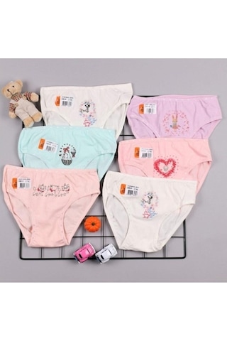 Ilke Kız Çocuk Likralı Baskılı Bikini Külot 351 - 6 Adet