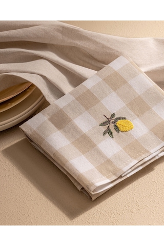 Citron 2'li Nakışlı Kurulama Bezi - Beyaz/sarı 8684427202135 Çok Renkli