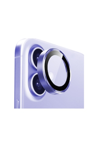 Buff Apple Uyumlu iPhone 17 Metal Kamera Lens Koruyucu Purple Mor