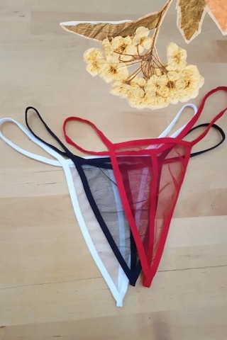 Anastasia String Tanga Tül Külot 3'lü - Ans109 Çok Renkli