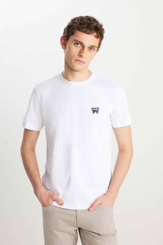 Wrangler Regular Fit Small Logo Beyaz Erkek T-shirt Mw70md3312 Beyaz