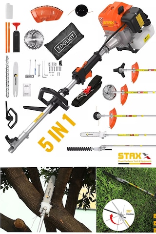 Staxx STX5163 20hpx Multi 5 Başlıklı Benzinli Tırpan Ot Biçme Set