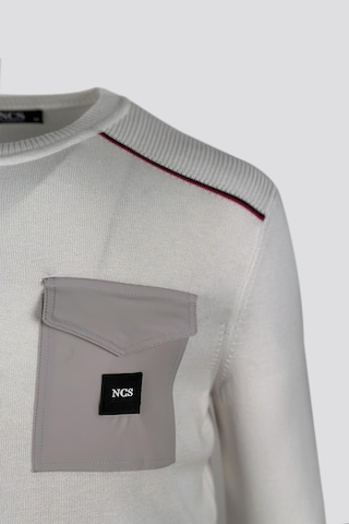 Ncs Jeans Erkek Triko Bisiklet Yaka Cep Detaylı Beyaz 3753 Beyaz