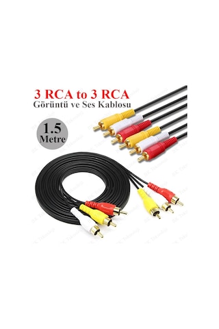 BK Teknoloji 3Rca Erkek 3 Rca Erkek Kompozit Ses Video Av Kablosu