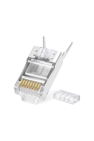 SpeedUF Cat7 Metal Konnektör Rj45 CAT7 Jack + Kablo Ayraç 5 Adet