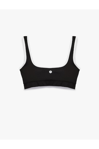 Koton U Yaka Kolsuz Slim Fit Biyeli Sporcu Sütyeni Siyah 6sak30175nk