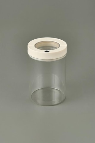 Lengo 1200 Ml Mühürlü Vakumlu Borosilikat Cam Erzak Saklama Kavanozu Şeffaf Beyaz