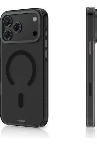 Apple Uyumlu iPhone 17 Pro Max Kılıf M-safe Özellikli Şeffaf Youngkit Crystal Shield Serisi Kapak Siyah Siyah