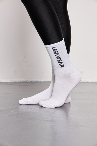 Lesa Wear Pamuk Penye Spor Çorap. Beyaz