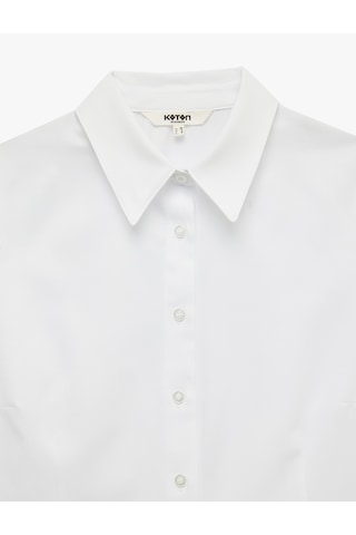 Koton Düğmeli Regular Fit Uzun Kollu Klasik Yaka Basic Gömlek Beyaz 7wak60057uw