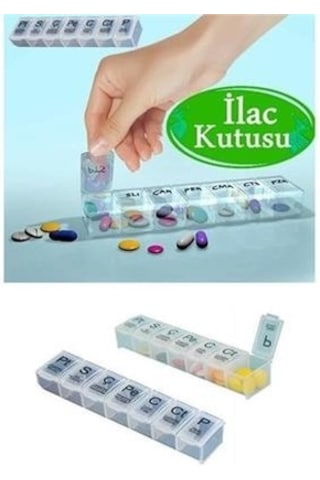 Haftalık Günlük İlaç Saklama Kutusu 7 Günlük İlaç Saklama Kabı