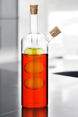 Morponi Çift Hazneli Cam Yağdanlık & Sirkelik 260 Ml Zarif Tasarım Şeffaf