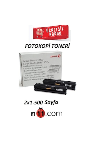 Xerox Phaser 3020 / 3025 Toner Ikili Paket 2X1.500 Say